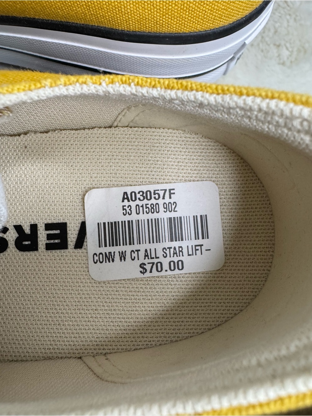 Converse All Star Lift Platform ~ Yellow - Picture 6 of 6